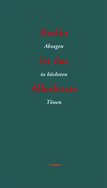 Berlin ist das Allerletzte Contemporary literature Books