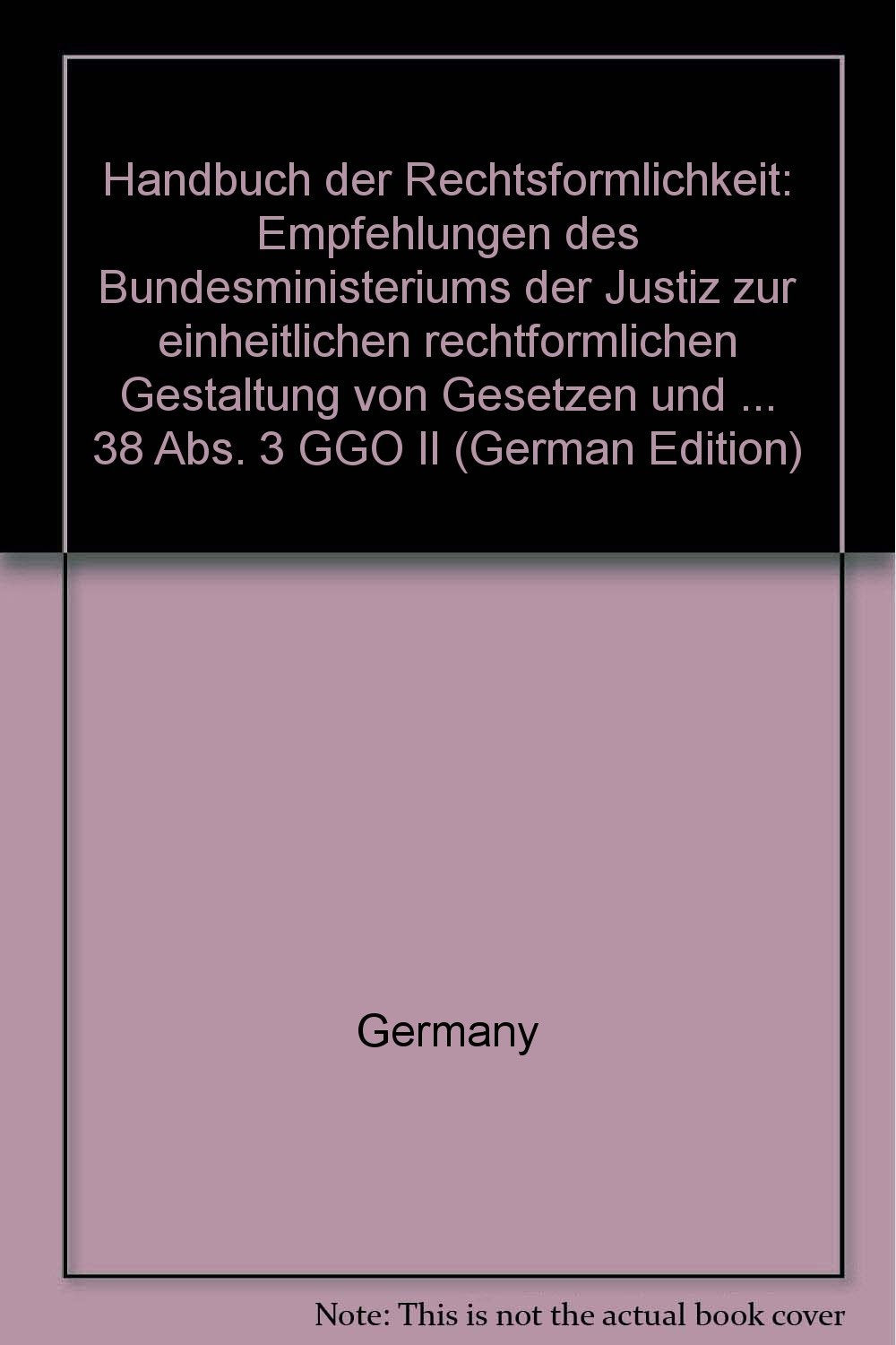 Handbuch der Rechtförmlichkeit Law
