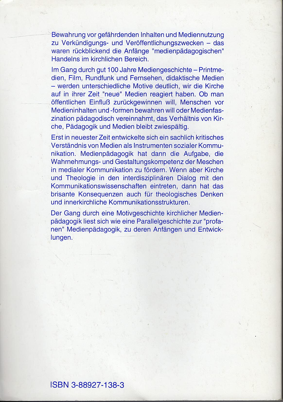 Medienpädagogik im kirchlichen Feld: Entwicklungen, Konturen, Probleme, Perspektiven. Eine Studie zu Konzepten und Diskussionen im Feld der katholischen Kirche in Deutschland Books