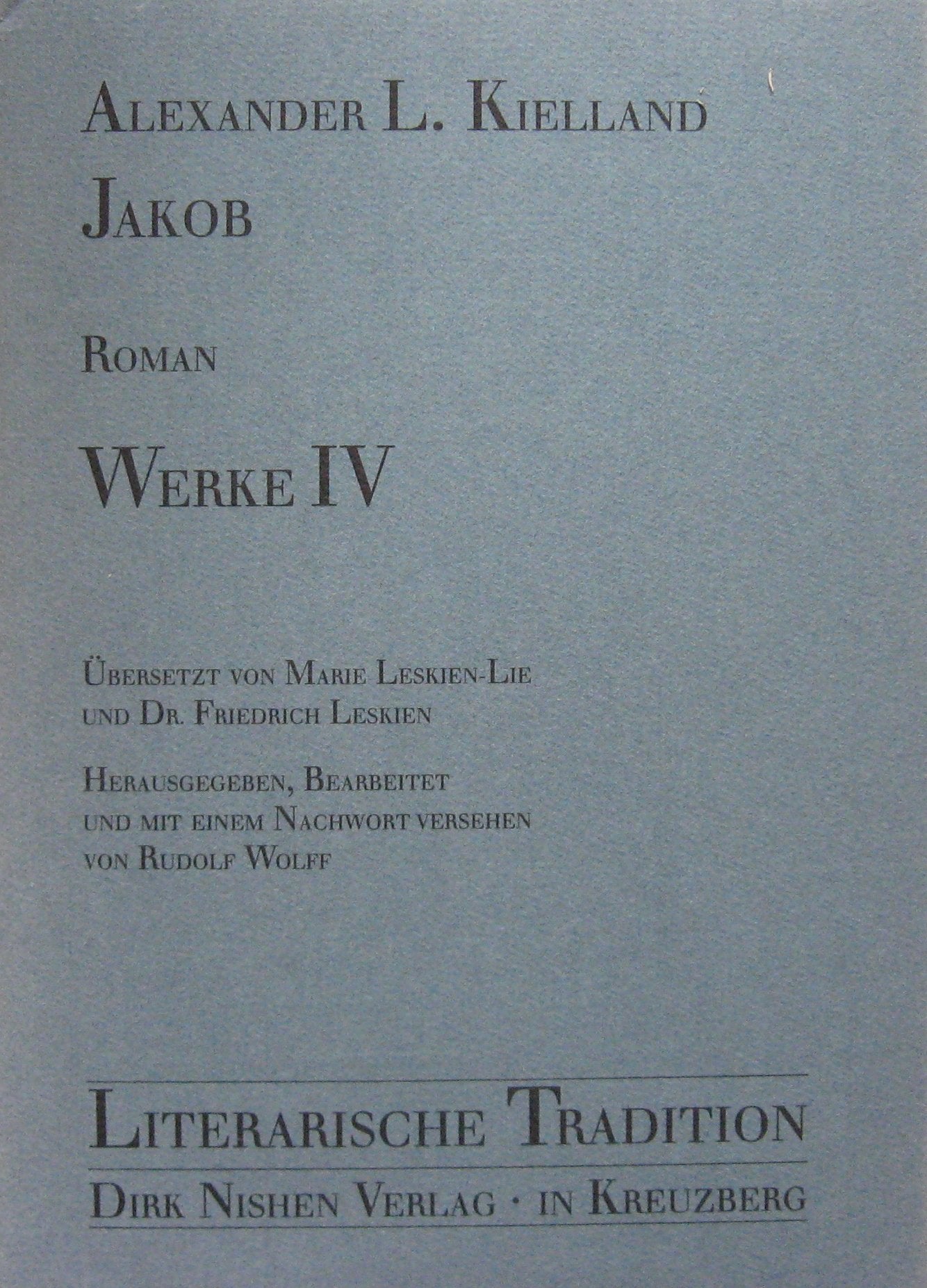 Product Image: Werke, 4: Jakob. Roman