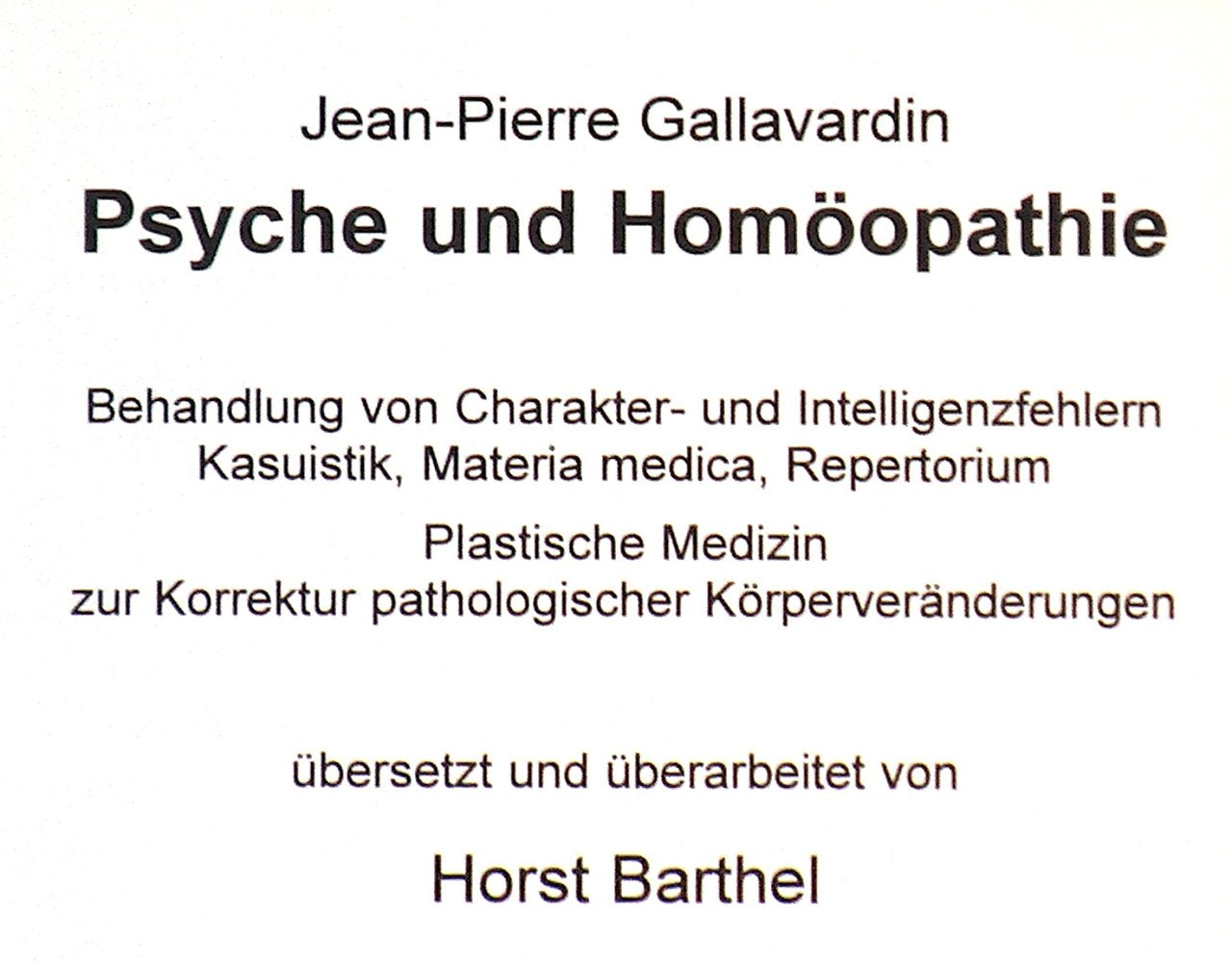 Psyche und Homöopathie Medicine