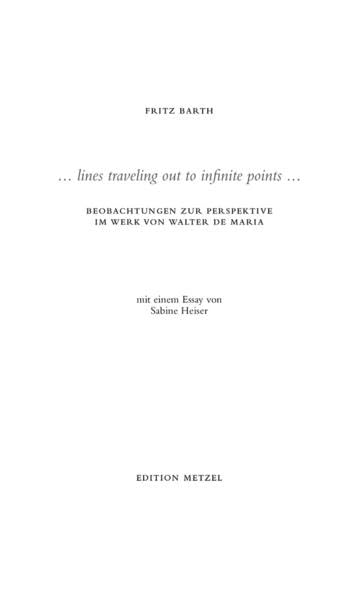 „... lines travelling out to infinite points ...“: Beobachtungen zur Perspektive im Werk von Walter De Maria book