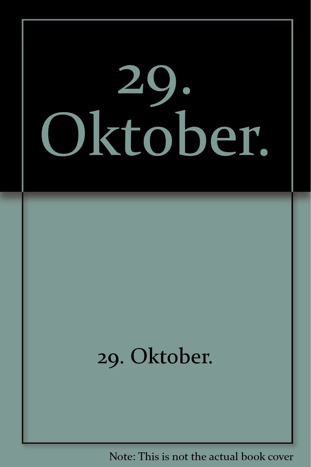 29. Oktober. Books