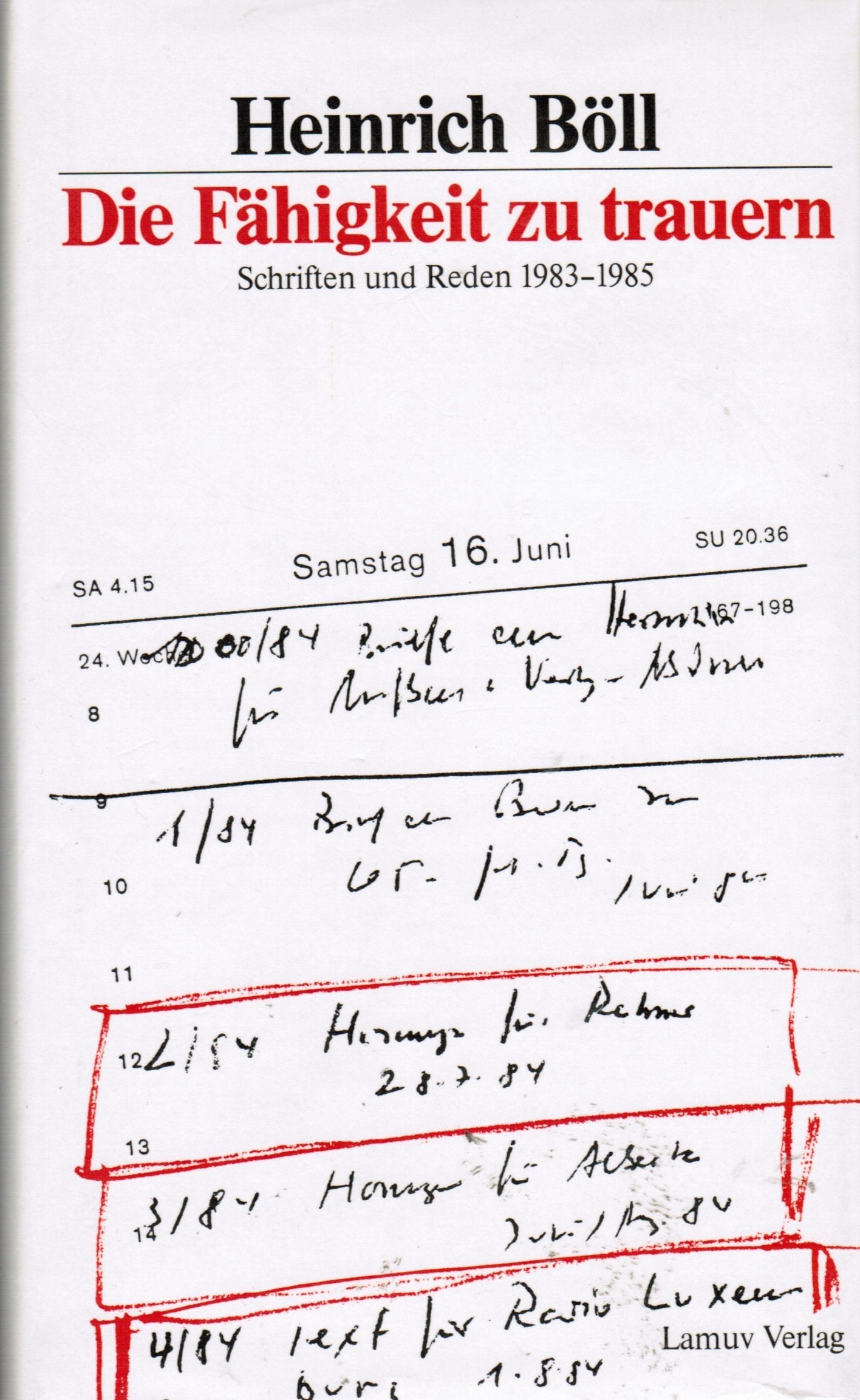 Die Fähigkeit zu trauern. Schriften und Reden 1983 - 1985 Contemporary literature
