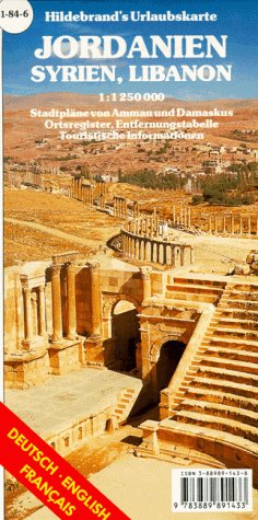 Hildebrand's Urlaubskarten; Hildebrand's Travel Maps, Nr.84, Jordanien, Syrien, Libanon Maps & Plans