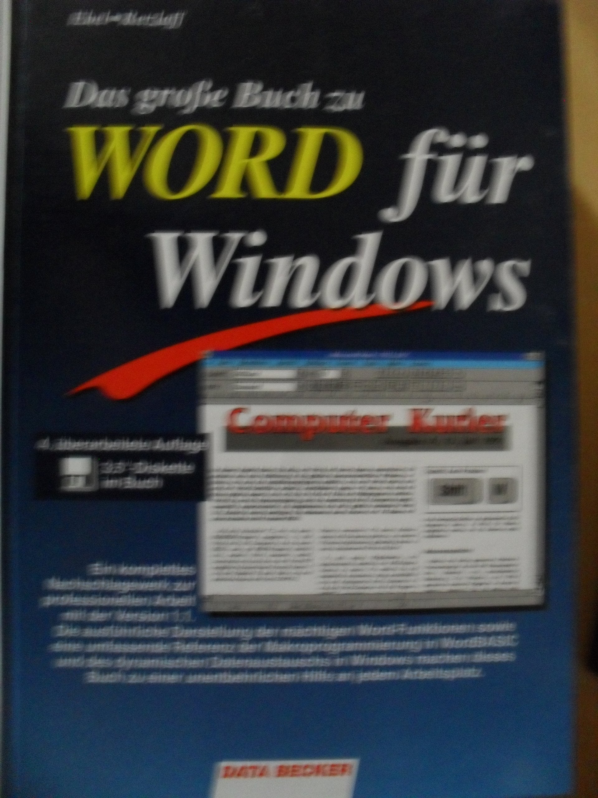 Das große Buch zu WORD für Windows Books