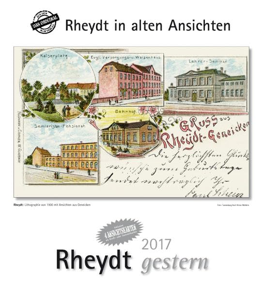 Product Image: Rheydt gestern 2017: Rheydt in alten Ansichten, mit 4 Ansichtskarten als Gruß- oder Sammelkarten
