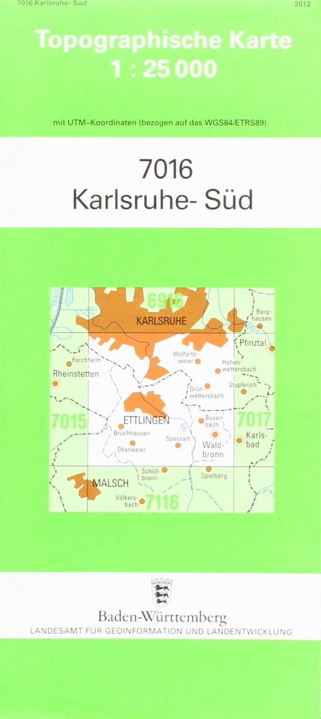 Karlsruhe-Süd 1 : 25 000 Maps & Plans