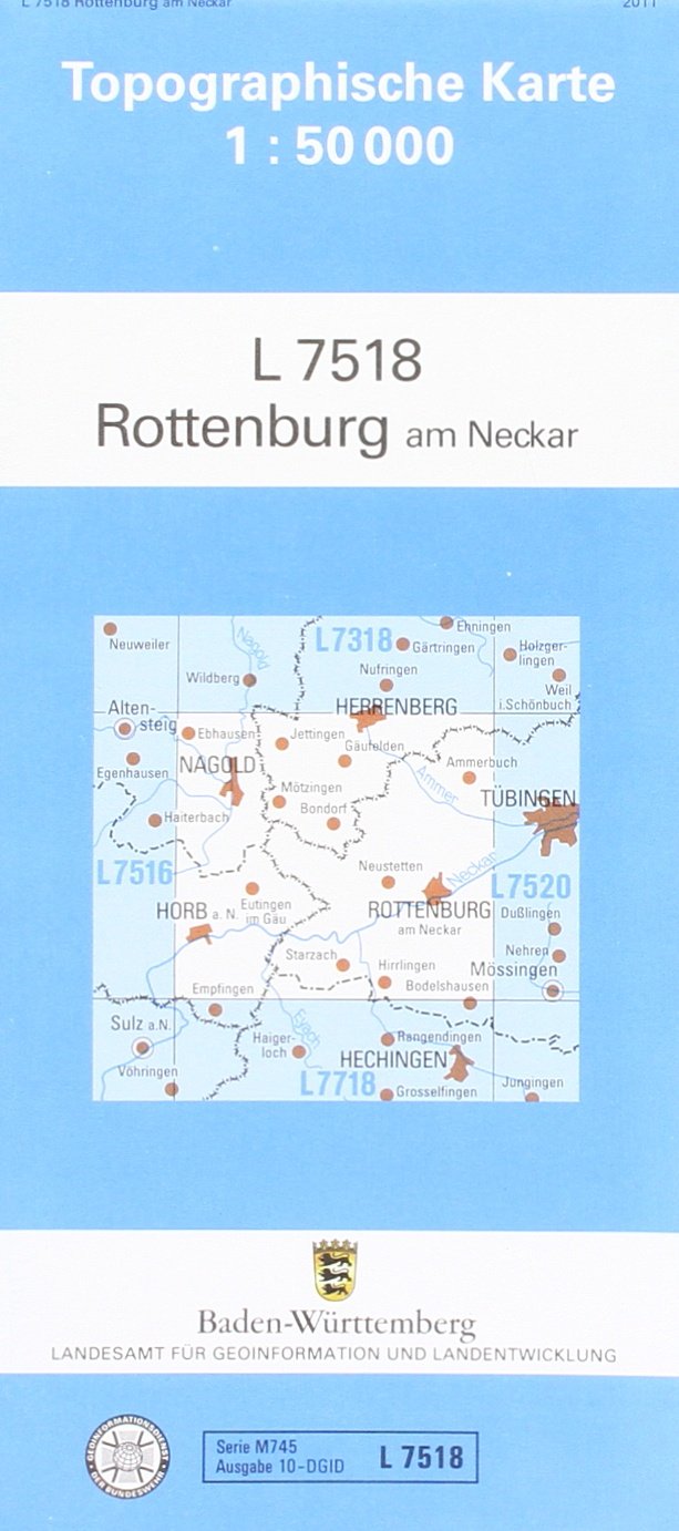 Rottenburg am Neckar: Zivilmilitärische Ausgabe (Topographische Karten 1:50000 (TK 50) Baden-Württemberg (amtlich) / Normalausgabe (N): Grundriss, ... mit Strassenaufdruck wie Ausgabe (N)) Leisure, Home & Garden