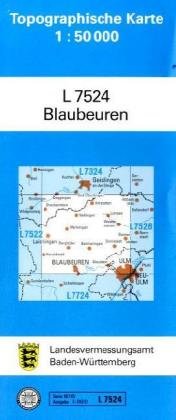 Blaubeuren: Zivilmilitärische Ausgabe (Topographische Karten 1:50000 (TK 50) Baden-Württemberg (amtlich) / Normalausgabe (N): Grundriss, Gewässer, ... mit Strassenaufdruck wie Ausgabe (N)) Leisure, Home & Garden