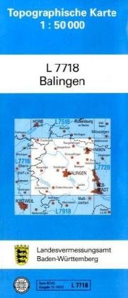 Balingen: Zivilmilitärische Ausgabe (Topographische Karten 1:50000 (TK 50) Baden-Württemberg (amtlich) / Normalausgabe (N): Grundriss, Gewässer, ... mit Strassenaufdruck wie Ausgabe (N)) Leisure, Home & Garden