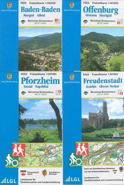 SET3 Naturpark Schwarzwald Mitte/Nord: Baden-Baden Pforzheim Offenburg Freudenstadt (Freizeitkarten 1:50000: Mit Touristischen Informationen, Wander- und Radwanderungen) Leisure, Home & Garden