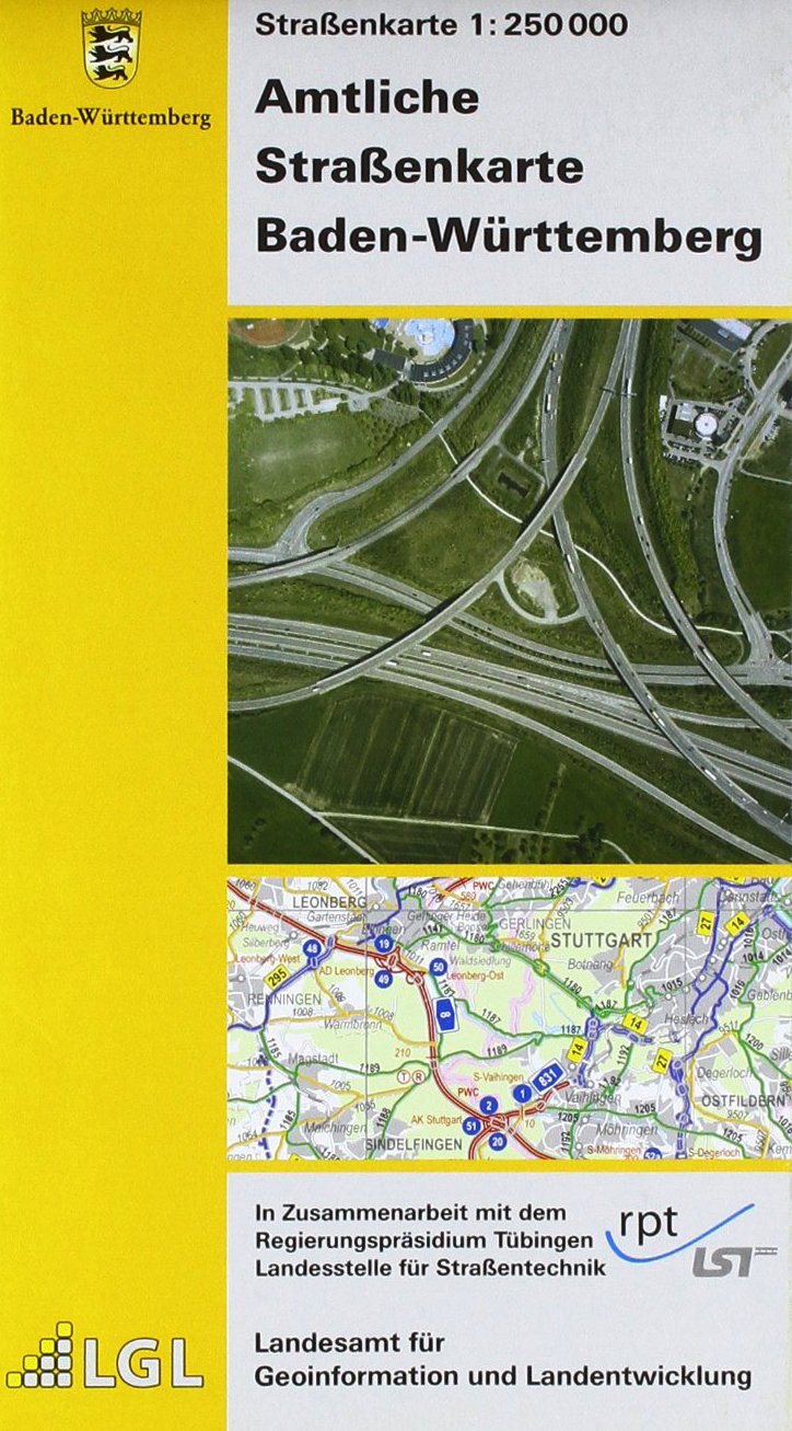 Amtliche Straßenkarte Baden-Württemberg: Straßenkarte 1: 250 000: In Zusammenarbeit mit dem Regierungspräsidium Tübingen, Landesstelle für Straßentechnik Leisure, Home & Garden