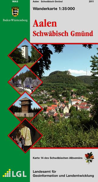 Karte des Schwäbischen Albvereins 14 Aalen Schwäbisch Gmünd 1 : 35 000 Maps & Plans
