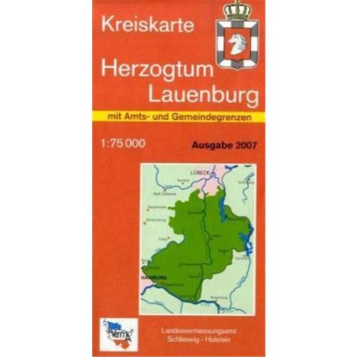 Kreiskarte Schleswig-Holstein Herzogtum Lauenburg: Mit Amts- und Gemeindegrenzen Maps & Plans