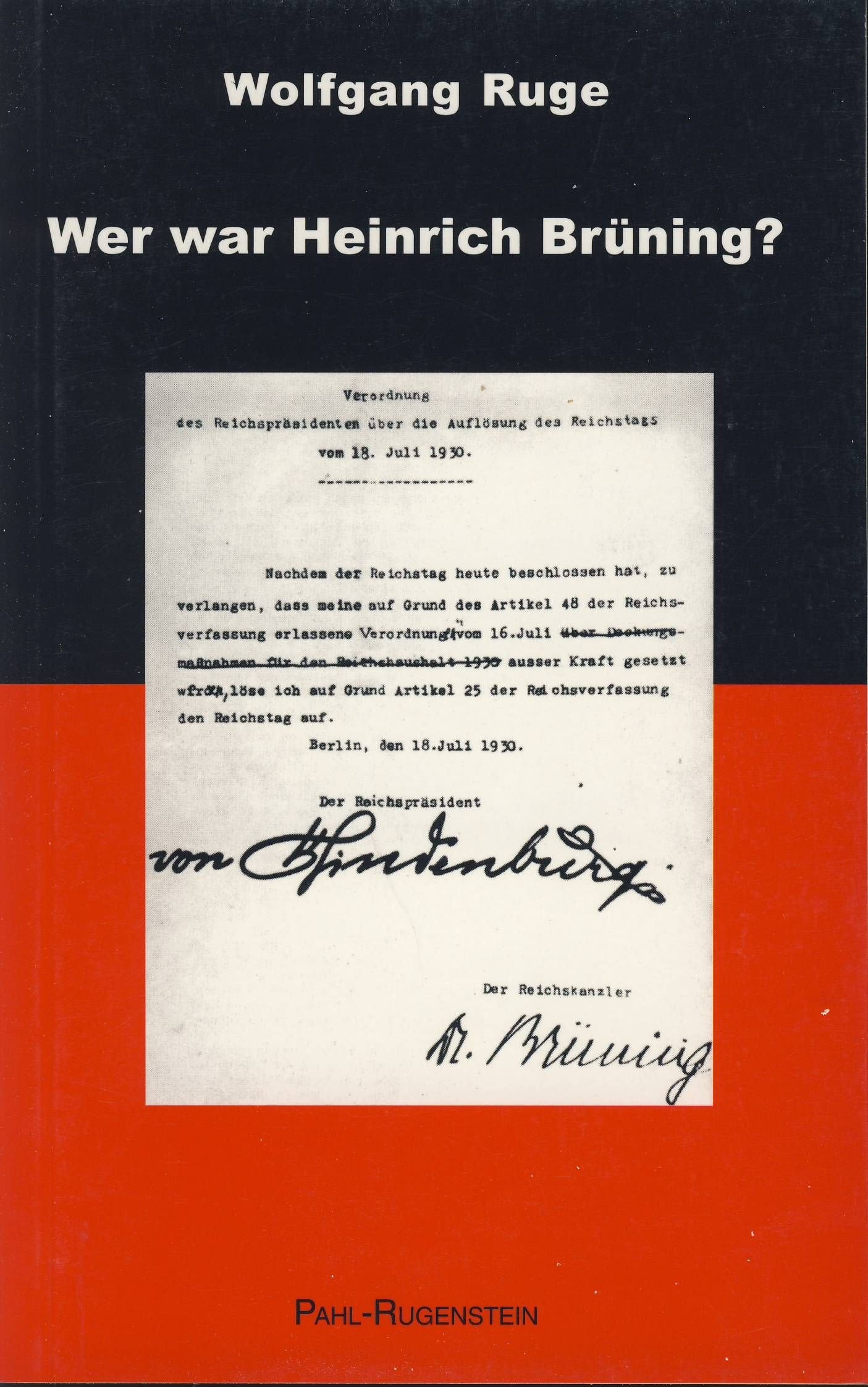 Wer war Heinrich Brüning? German history books