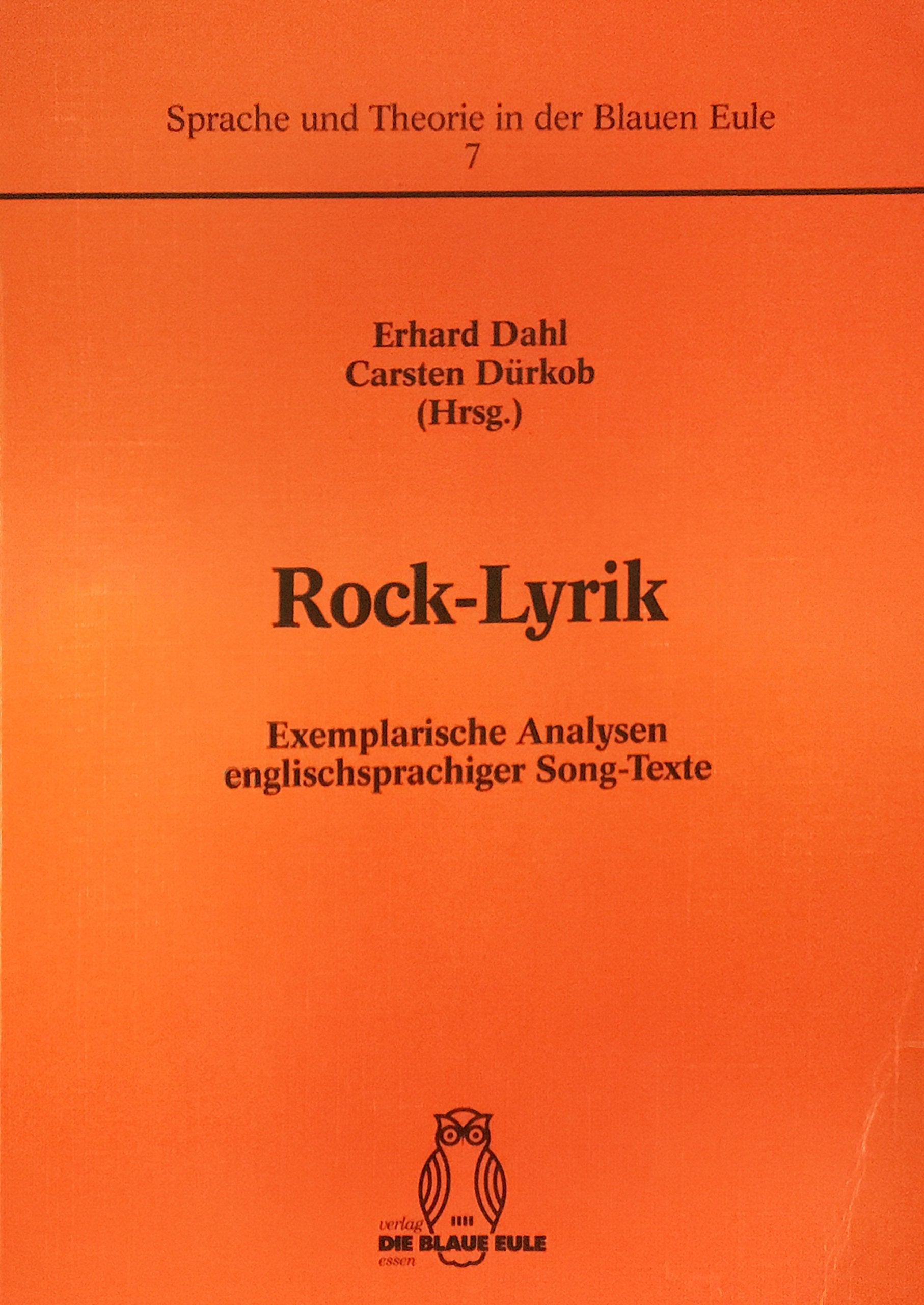 Rock-Lyrik: Exemplarische Analysen englischsprachiger Song-Texte Professional & Reference Books