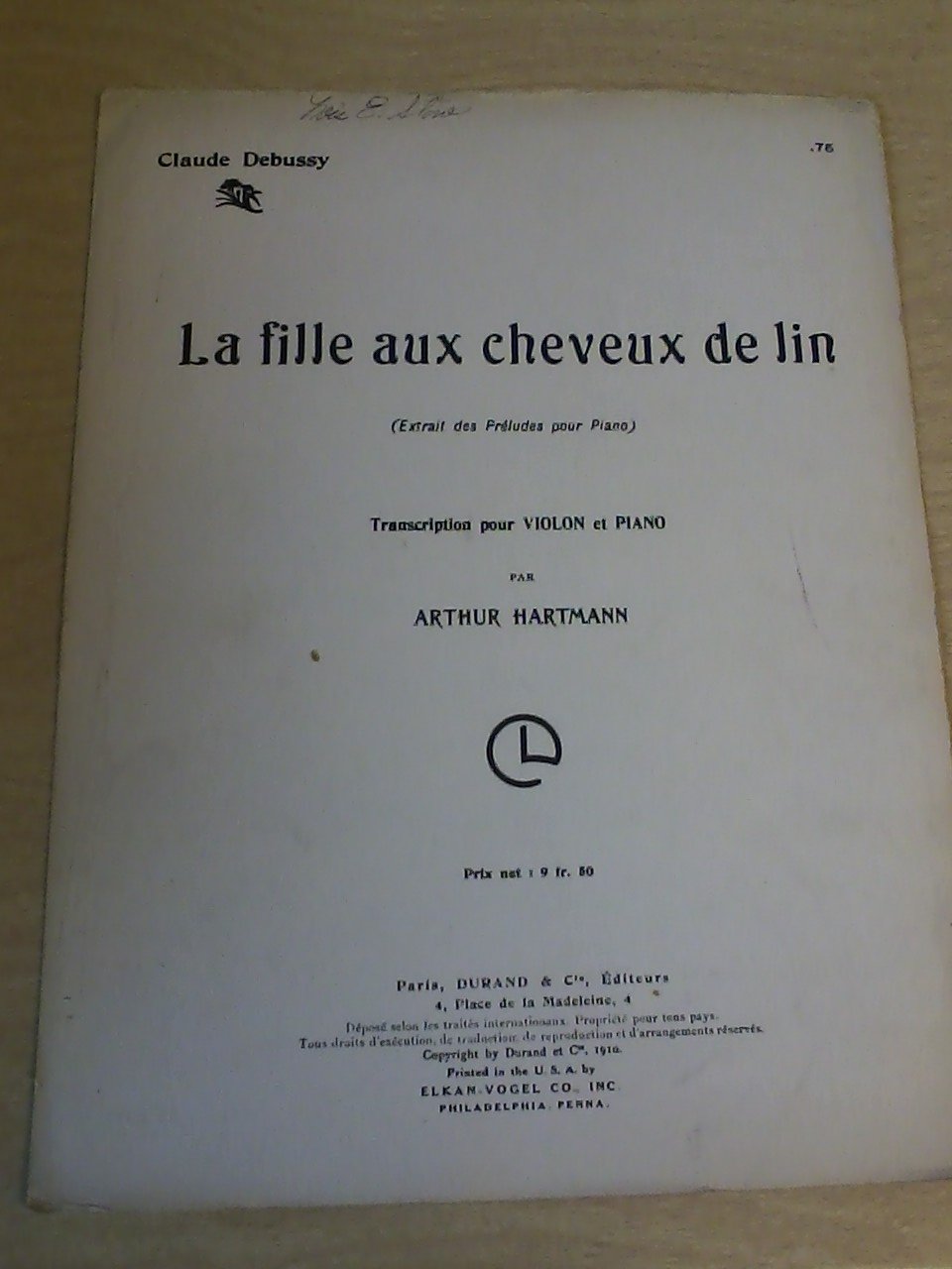 La fille aux cheveux de lin: Klarinette und Klavier. Partitur und Stimme. (Classics for Clarinet) Sheet Music