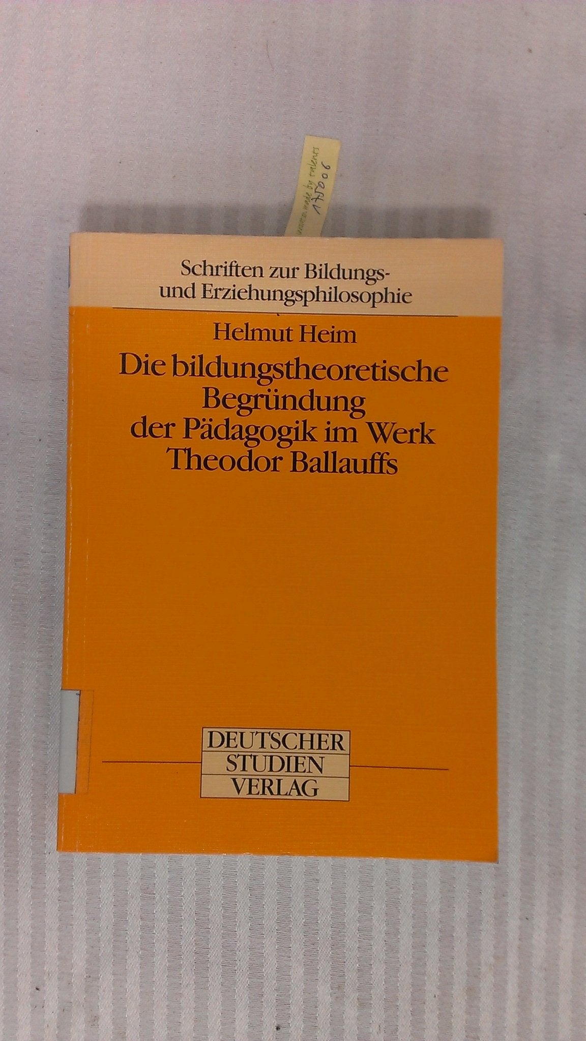 Die bildungstheoretische Begründung der Pädagogik im Werk Theodor Ballauffs Parents & Children
