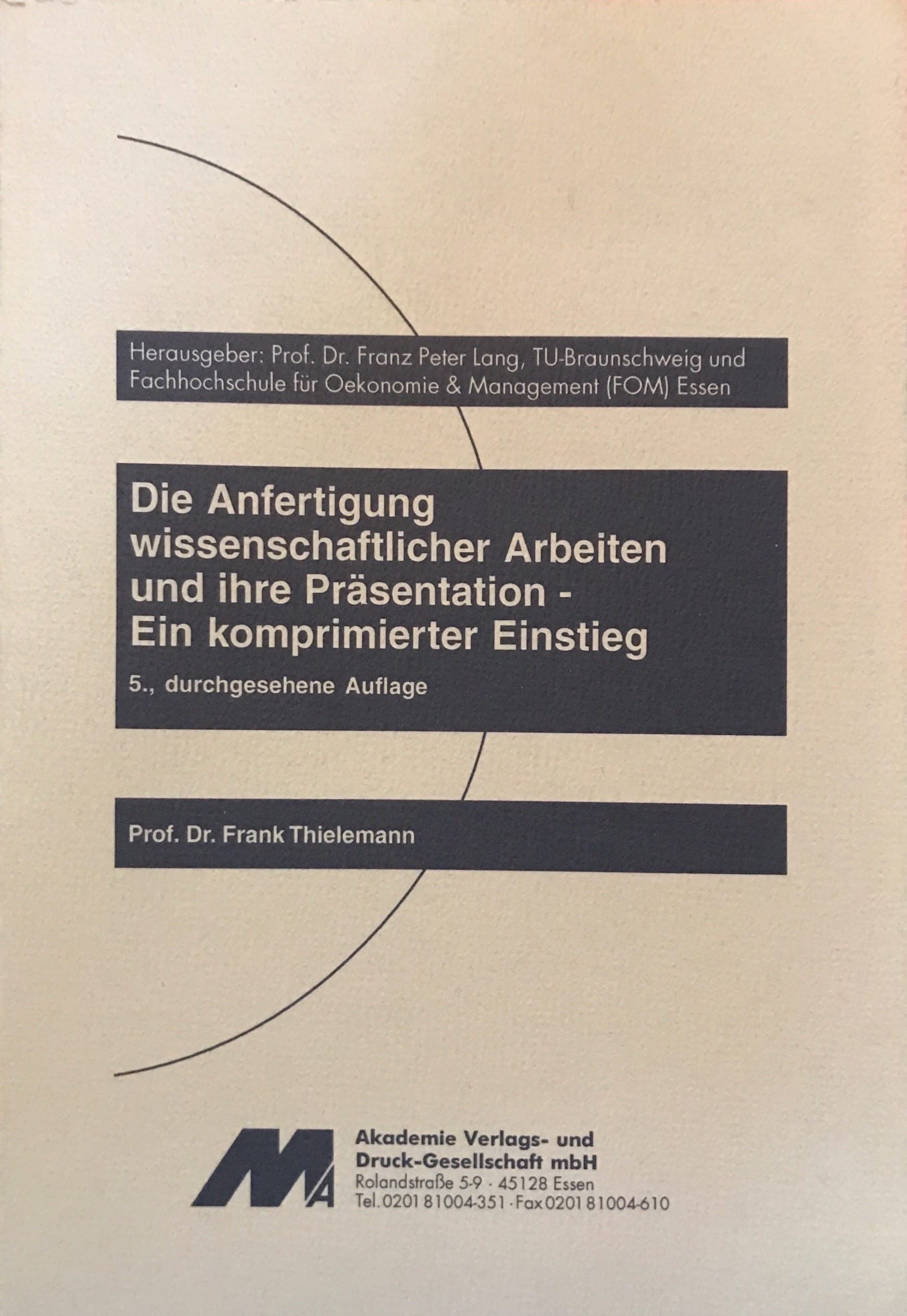 Die Anfertigung wissenschaftlicher Arbeiten und ihre Präsentation Film, Art & Culture