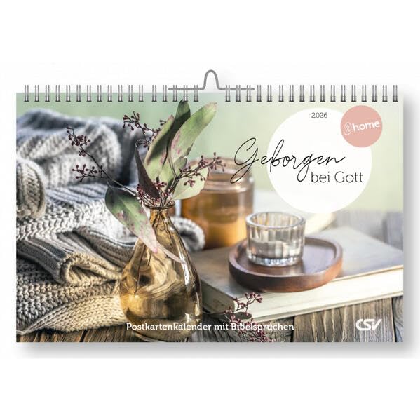 @home, 2026: Aufstellkalender mit 12 Postkarten und Spiralbindung Calendars