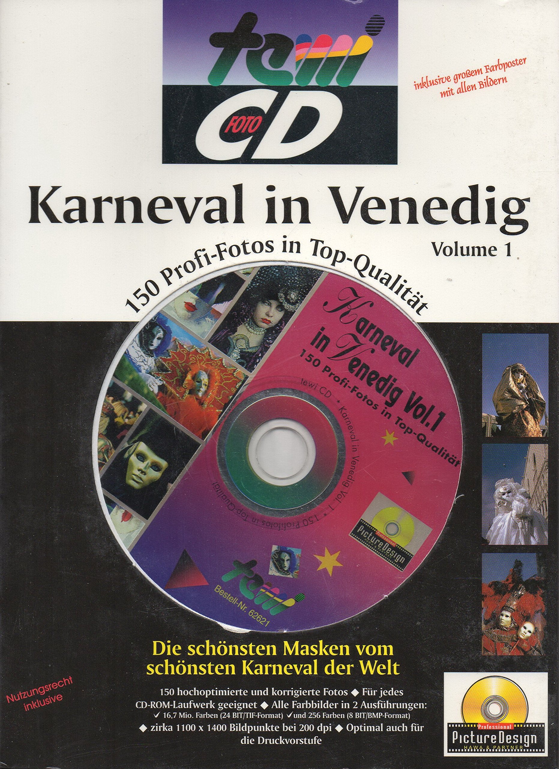 Karneval in Venedig, Volume 1. Hochoptimierte Bilder - In 24-Bit - Farbtiefe (16,7 Mill. Farben) und 8-Bit-Farbtiefe (256 Farben) - Für die Druckvorstufe geeignet Books