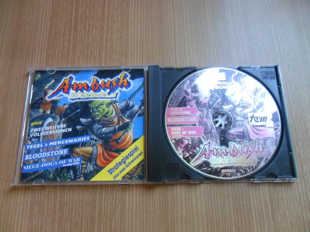 Ambush at Sorinor, 1 CD-ROM: Tegel's Mercenaries, Bloodstone, Siege - Dogs of War (benötigt Siege). 3 Vollversionen PC