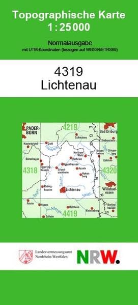 Lichtenau (N) (Topographische Karten 1:25000 (TK 25) Nordrhein-Westfalen (amtlich) / Normalausgabe (N): Grundriss, Gewässer, Höhenlinien, Vegetation) Leisure, Home & Garden
