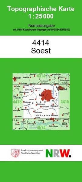 Soest: TK 25 / 4414 (Topographische Karten 1:25000 (TK 25) Nordrhein-Westfalen (amtlich) / Normalausgabe (N): Grundriss, Gewässer, Höhenlinien, Vegetation) Leisure, Home & Garden