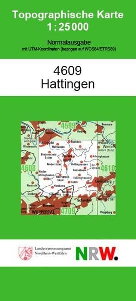 Hattingen (N) (Topographische Karten 1:25000 (TK 25) Nordrhein-Westfalen (amtlich) / Normalausgabe (N): Grundriss, Gewässer, Höhenlinien, Vegetation) Leisure, Home & Garden