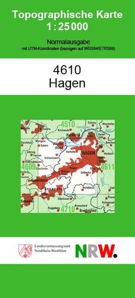 Hagen (N) (Topographische Karten 1:25000 (TK 25) Nordrhein-Westfalen (amtlich) / Normalausgabe (N): Grundriss, Gewässer, Höhenlinien, Vegetation) Leisure, Home & Garden