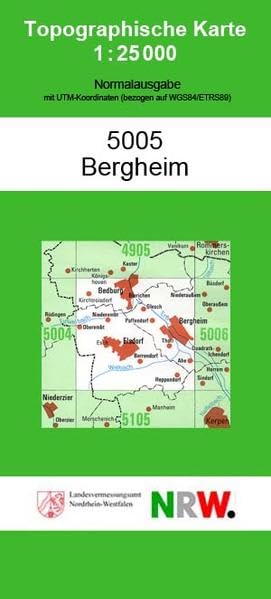 Bergheim (N) (Topographische Karten 1:25000 (TK 25) Nordrhein-Westfalen (amtlich) / Normalausgabe (N): Grundriss, Gewässer, Höhenlinien, Vegetation) Leisure, Home & Garden