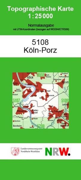 Köln-Porz (N) (Topographische Karten 1:25000 (TK 25) Nordrhein-Westfalen (amtlich) / Normalausgabe (N): Grundriss, Gewässer, Höhenlinien, Vegetation) Leisure, Home & Garden