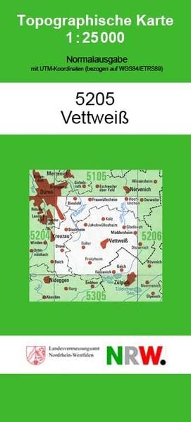 Vettweiss (N) (Topographische Karten 1:25000 (TK 25) Nordrhein-Westfalen (amtlich) / Normalausgabe (N): Grundriss, Gewässer, Höhenlinien, Vegetation) Leisure, Home & Garden