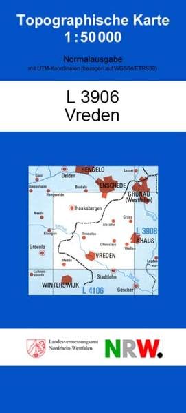 Vreden: TK 50 / L 3906 (Topographische Karten 1:50000 (TK 50) Nordrhein-Westfalen (amtlich) / Normalausgabe (N): Grundriss, Gewässer, Höhenlinien, Vegetation, teilweise Schummerung) Leisure, Home & Garden
