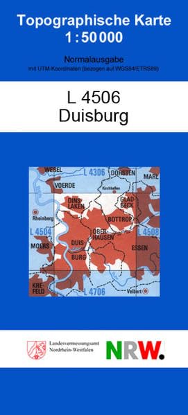 Duisburg: (N) (Topographische Karten 1:50000 (TK 50) Nordrhein-Westfalen (amtlich) / Normalausgabe (N): Grundriss, Gewässer, Höhenlinien, Vegetation, teilweise Schummerung) Leisure, Home & Garden