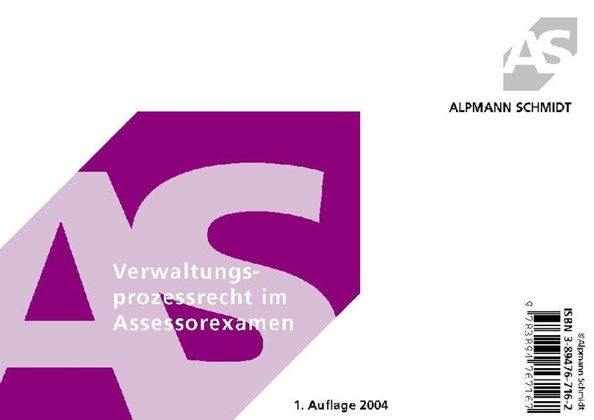 Verwaltungsprozessrecht im Assessorexamen: Karteikarten (Alpmann-Cards / Karteikarten) Law