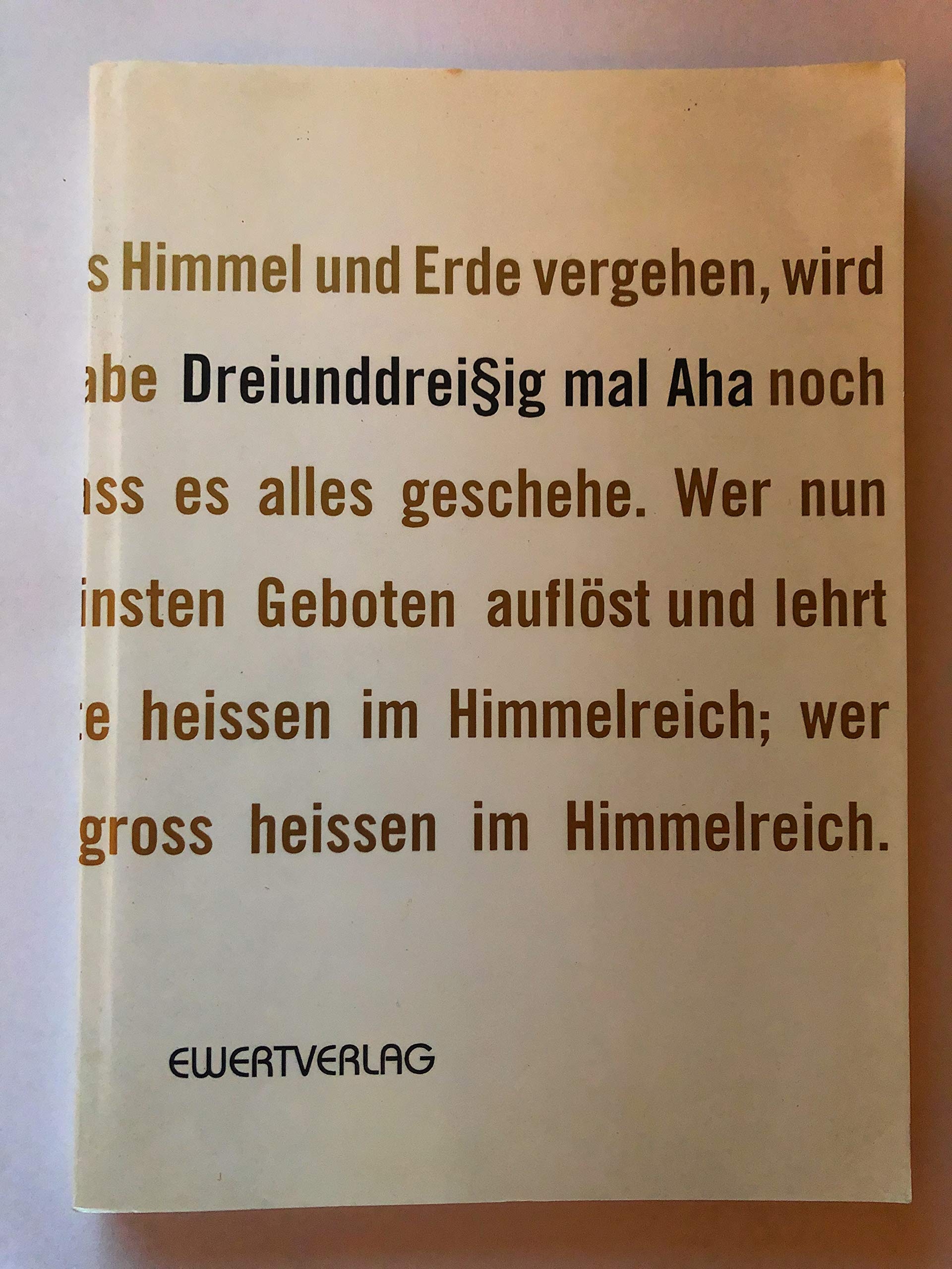 Product Image: Dreiunddreißigmal Aha