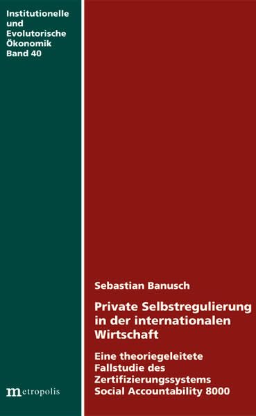 Private Selbstregulierung in der internationalen Wirtschaft book