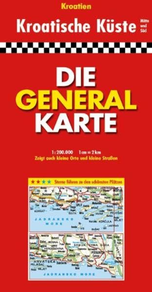 Die Generalkarte Kroatische Küste Mitte und Süd 1:200 000 Leisure, Home & Garden