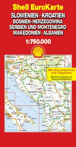 Slowenien, Kroatien, Bosnien-Herzegowina, Serbien und Montenegro, Makedonien, Albanien. Slovenija, Hrvatska, Bosna i Hercegovina, Jugoslavija, ... u. Hervorhebung d. Sehenswürdigkeiten Leisure, Home & Garden