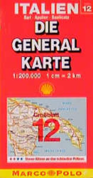 Die Generalkarten Italien, Bl.12, Bari, Apulien, Basilicata (Die Generalkarte / Grossblatt 1:200000) Leisure, Home & Garden