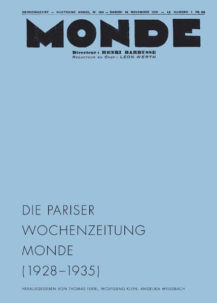 Die Welt der Pariser Wochenzeitung MONDE (1928 - 1935) Law