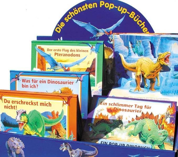 Dinosaurier Pop-up-Bücher: Du erschreckst mich nicht! /Der erste Flug des kleinen Pteranodons /Ein schlimmer Tag für Dinosaurier /Was für ein Dinosaurier bin ich? Display Children's books