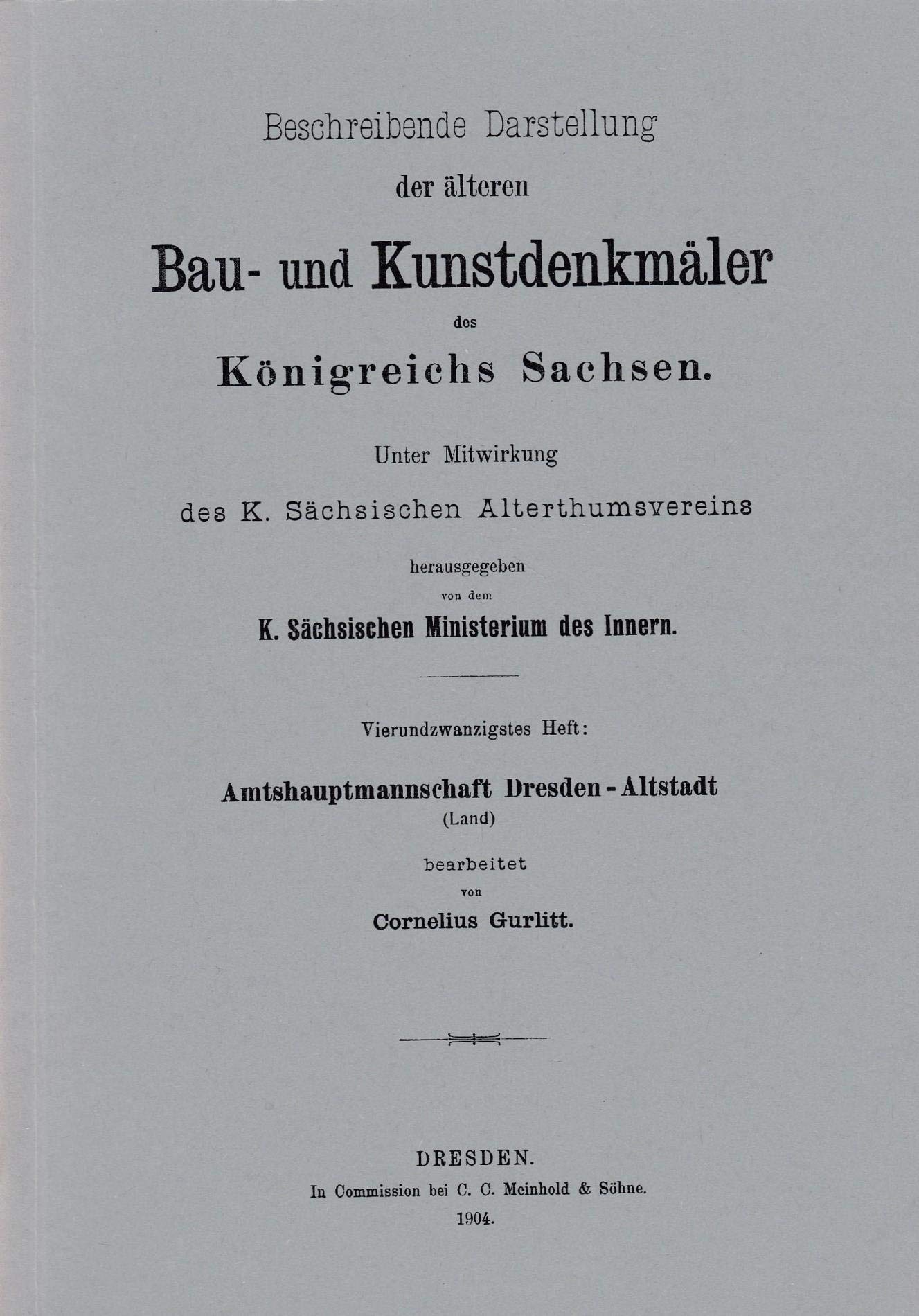 Beschreibende Darstellung der älteren Bau- und Kunstdenkmäler des Königreichs Sachsen / Amtshauptmannschaft Dresden - Altstadt Books