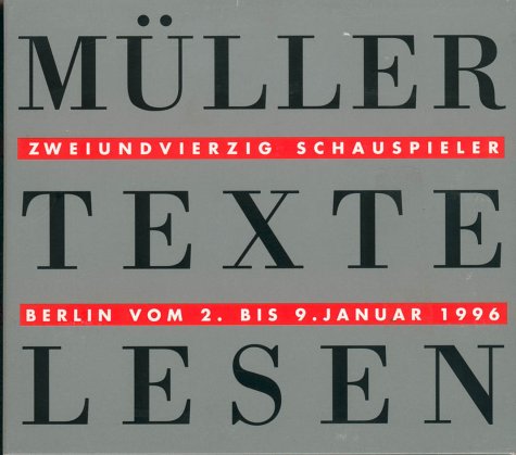 Müller Texte Lesen. 42 Berliner Schauspieler lesen Texte von Heiner Müller (3er CD) Books