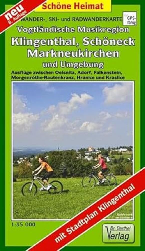 Wander-, Ski- und Radwanderkarte Vogtländische Musikregion mit Stadtplan Klingenthal 1 : 35 000 Leisure, Home & Garden
