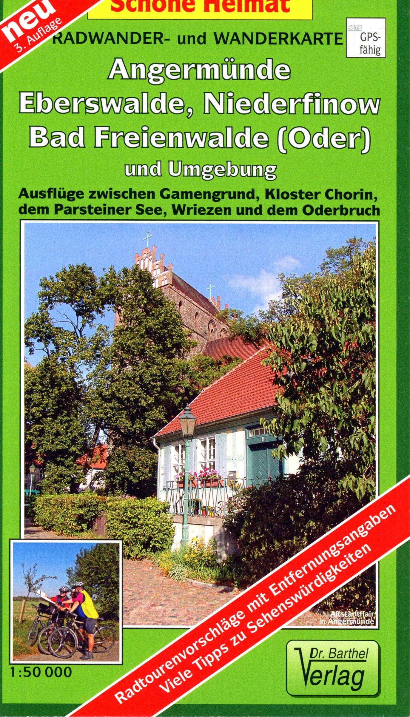 Radwander- und Wanderkarte Angermünde, Eberswalde, Bad Freienwalde (Oder) und Umgebung: Ausflüge zwischen Gamengrund, Kloster Chorin, dem ... und dem Oderbruch. 1:50000 (Schöne Heimat) Leisure, Home & Garden