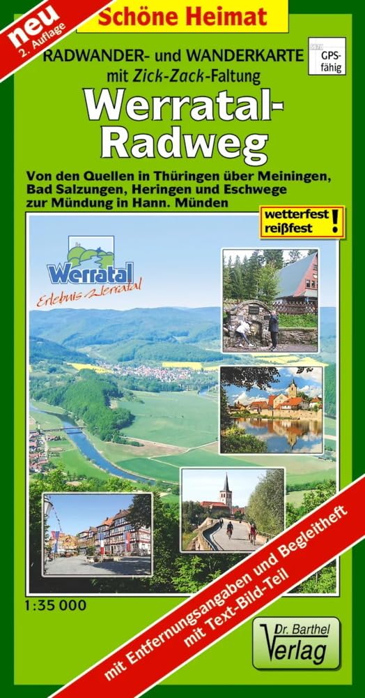 Werratal-Radweg 1:35 000 Radwanderkarte mit Zick-Zack-Faltung book