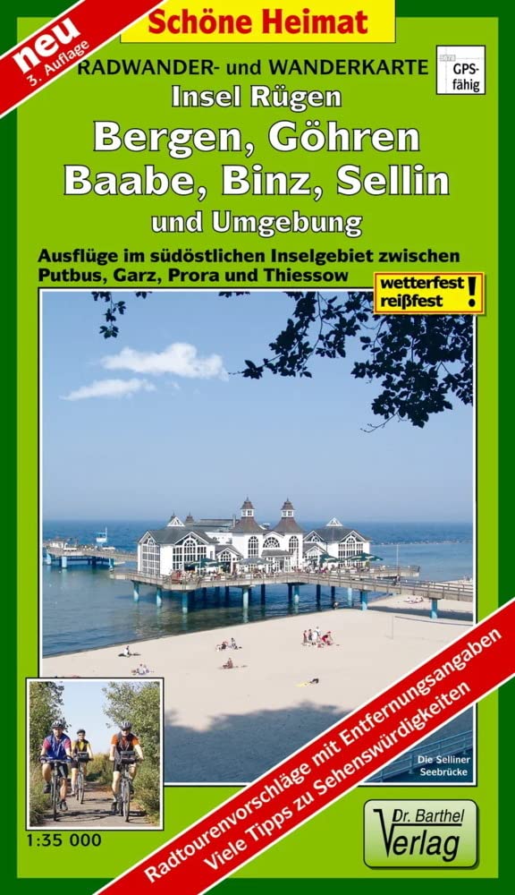 Insel Rügen: Bergen, Göhren, Baabe, Binz, Sellin und Umgebung Radwander- und Wanderkarte 1 : 35 000 Leisure, Home & Garden